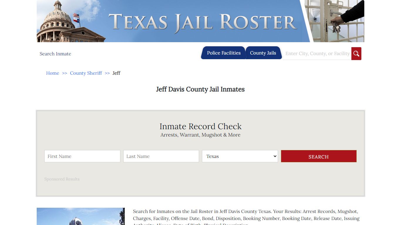 Jeff Davis County Jail Inmates - Jail Roster Search